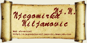 Njegomirka Miljanović vizit kartica